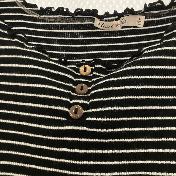 Heart Hips Black and White Striped Dress - Picture 3 of 6